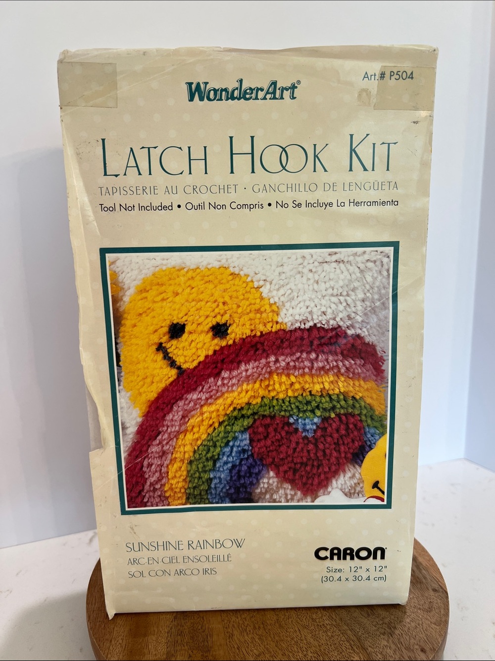 Vintage Sunshine Rainbow Latch Hook Kit WonderArt P504 12” x 12”